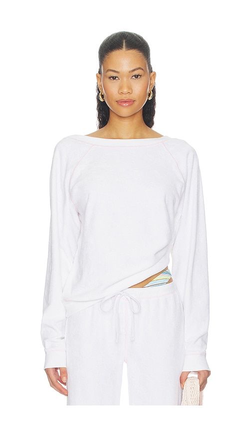 X Devon Lee Carlson Robertson Terry Sweatshirt in White. - size S (also in XS, M, L) - Frankies Bikinis - Modalova