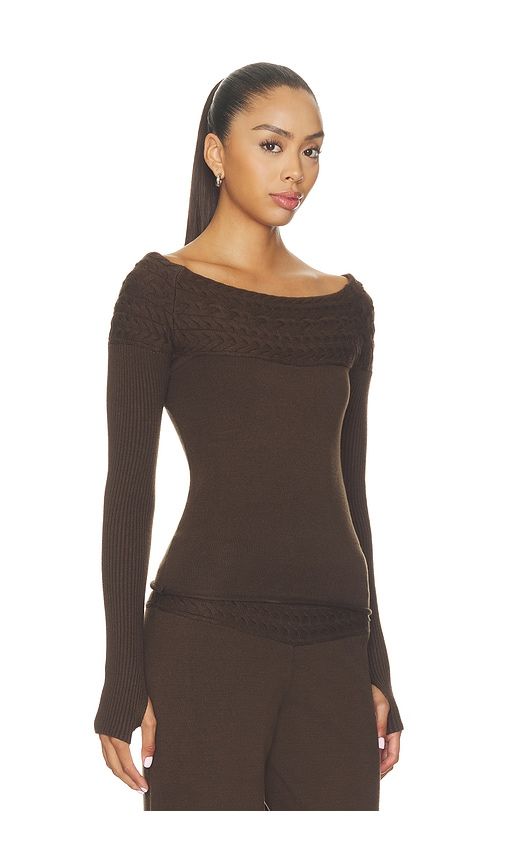 Crosby Cloud Knit Sweater in Chocolate. - size L (also in M, S, XL, XS) - Frankies Bikinis - Modalova