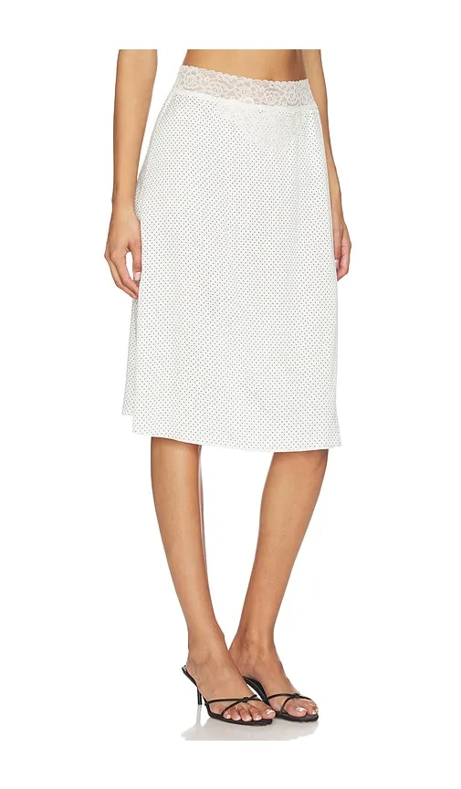 Laura Silk Midi Skirt in White. - size L (also in M, S, XXS) - Frankies Bikinis - Modalova