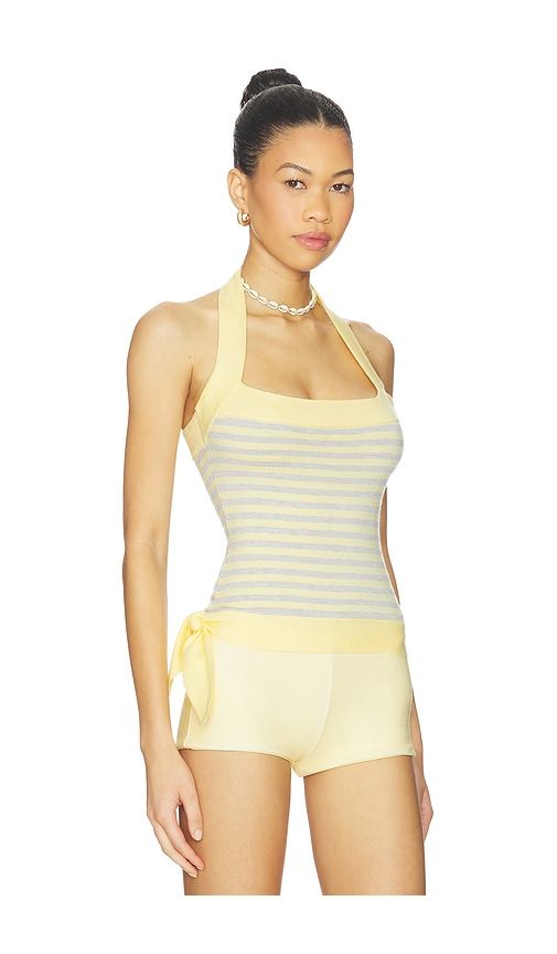 Quinn Cloud Knit Halter Top in Yellow. - size L (also in M) - Frankies Bikinis - Modalova