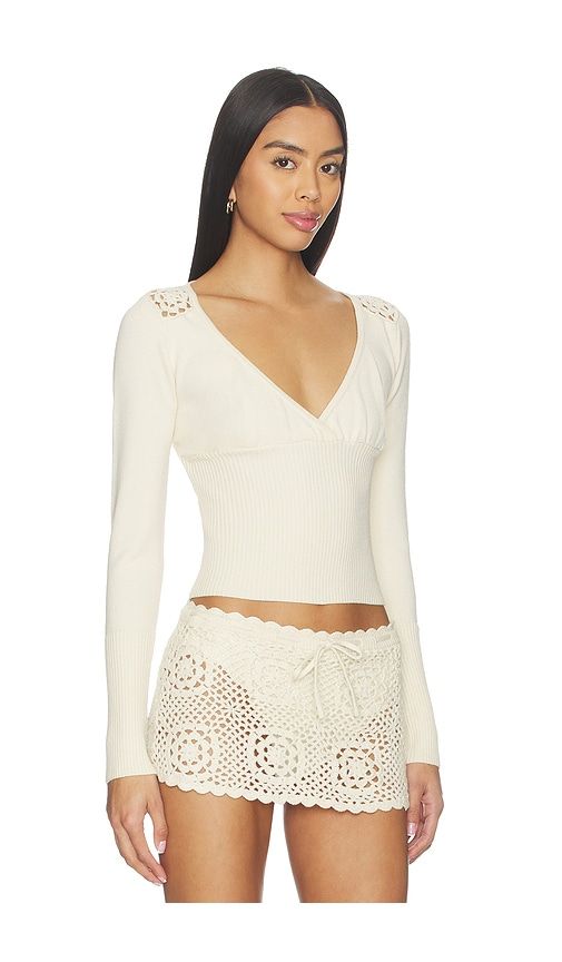 Arlo Cloud Knit Long Sleeve Shirt in Ivory. - size S (also in XS) - Frankies Bikinis - Modalova