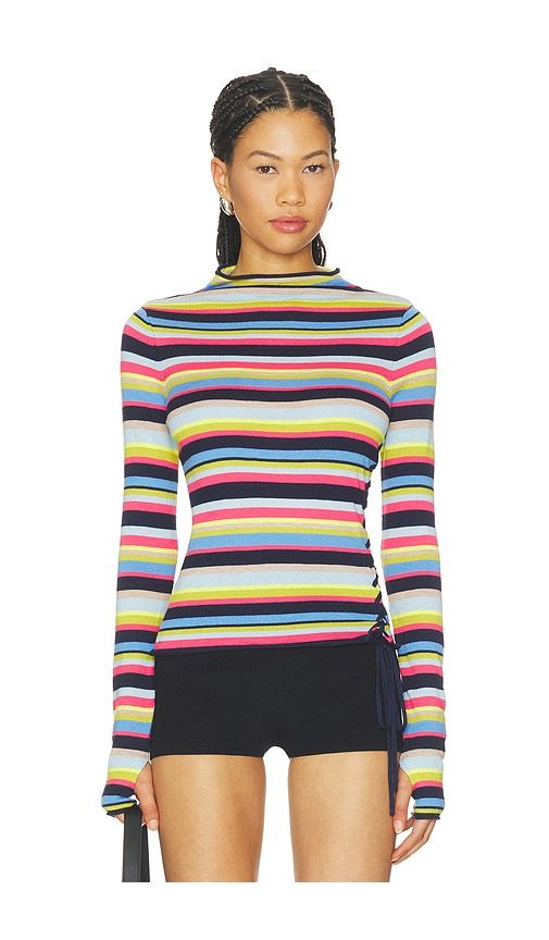 Adele Knit Mock Neck Blouse in Multi. - size L (also in M, S, XS, XXS) - Frankies Bikinis - Modalova
