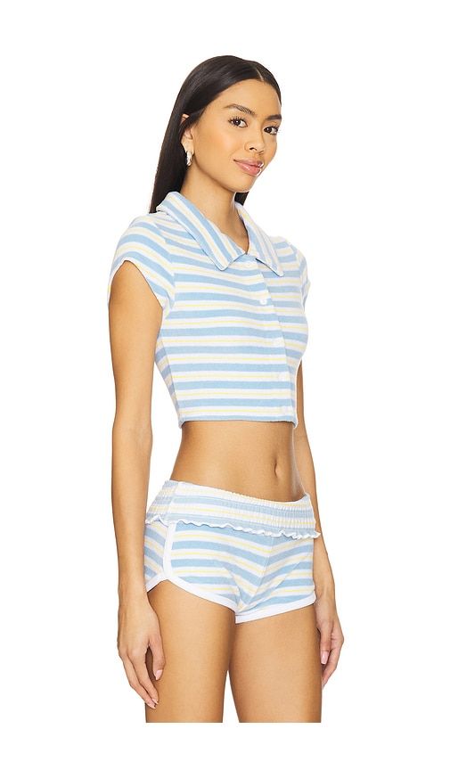 Laurel Button Up Top in Baby Blue. - size L (also in M) - Frankies Bikinis - Modalova