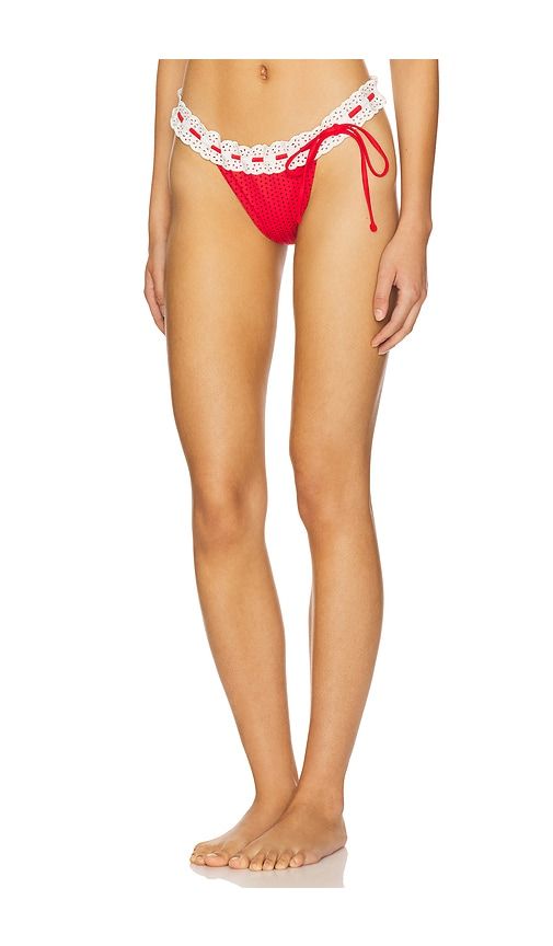 Lacey Bikini Bottom in Red. - size L (also in XL) - Frankies Bikinis - Modalova