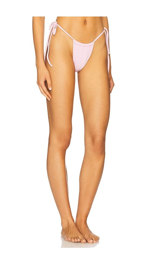 Tia Ribbed Bikini Bottom in Pink. - size L (also in M, XL) - Frankies Bikinis - Modalova