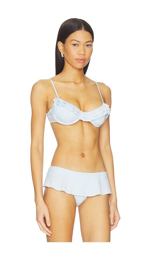 Venus Seersucker Top in Baby Blue. - size M (also in L) - Frankies Bikinis - Modalova