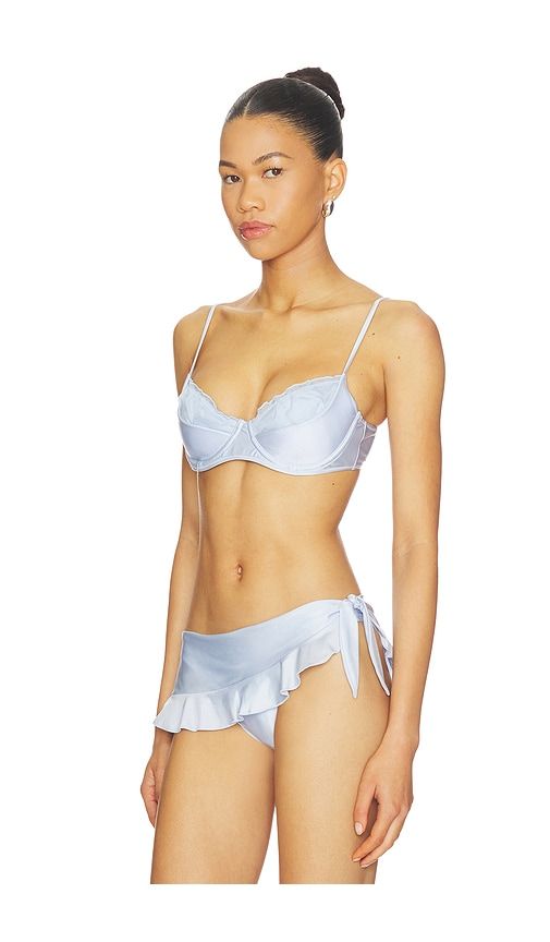Austin Satin Top in Baby Blue. - size M (also in S) - Frankies Bikinis - Modalova