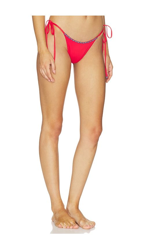 Mackenzie Beaded Bikini Bottom in Red. - size S (also in XS, M, XL) - Frankies Bikinis - Modalova
