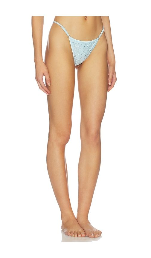 X Devon Lee Carlson Luna Sequin Bikini Bottom in Baby Blue. - size L (also in M, XS) - Frankies Bikinis - Modalova