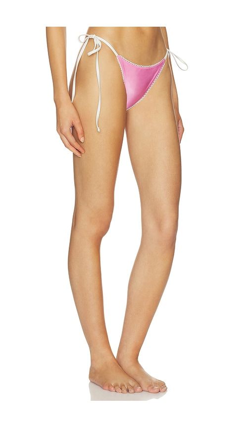 Mackenzie Satin Bottom in Pink. - size L (also in M, S, XL, XS) - Frankies Bikinis - Modalova