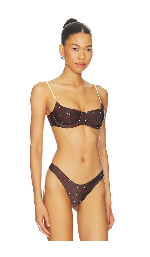 Cola Satin Top in Brown,Lemon. - size M (also in S, XS) - Frankies Bikinis - Modalova