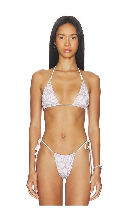 Ari Reversible Satin Bikini Top in Pink. - size M (also in S, XS) - Frankies Bikinis - Modalova