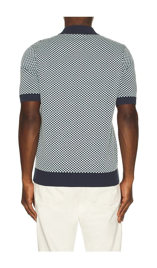 Chequerboard Knitted Polo Shirt in Blue. - size S (also in XL/1X) - Fred Perry - Modalova
