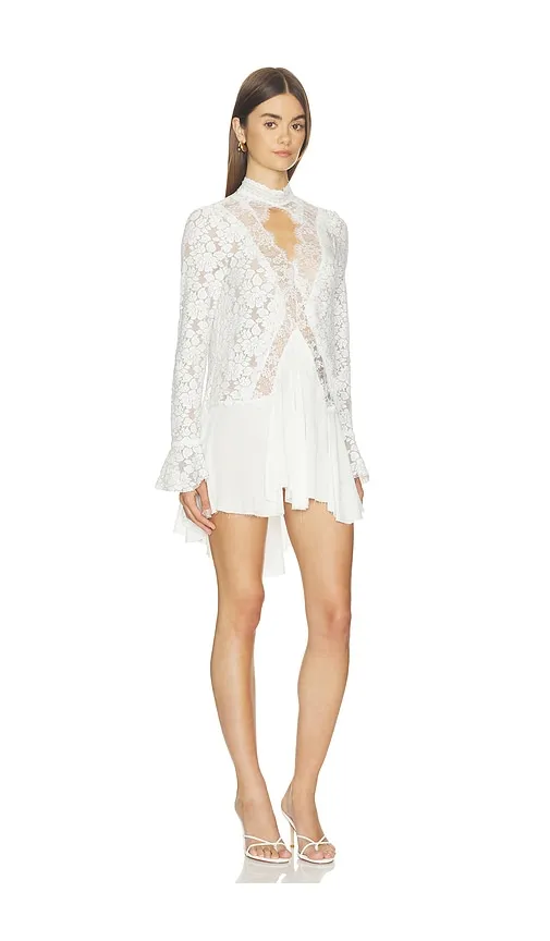 First Crush Lace Tunic in White. - size S (also in XS) - Free People - Modalova
