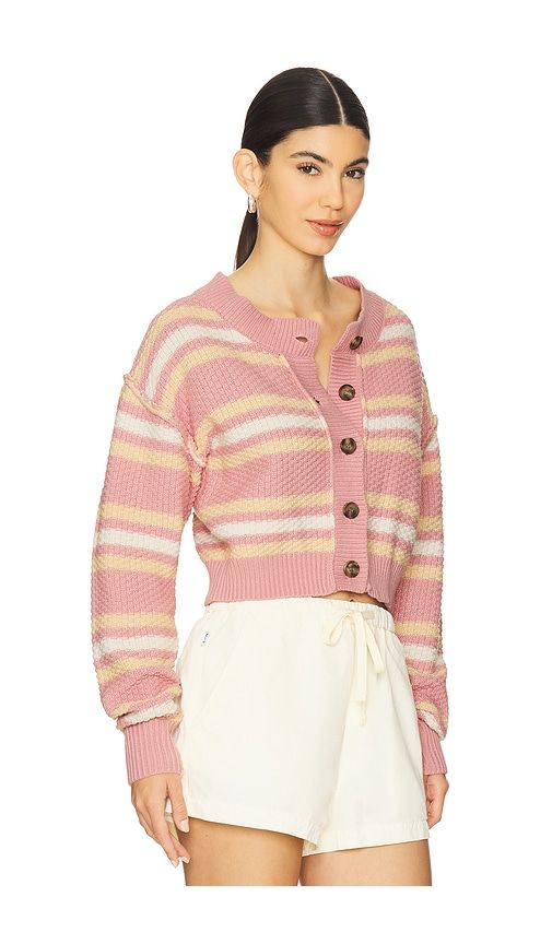 Lila Stripe Cardi in Pink. - size L (also in M) - Free People - Modalova