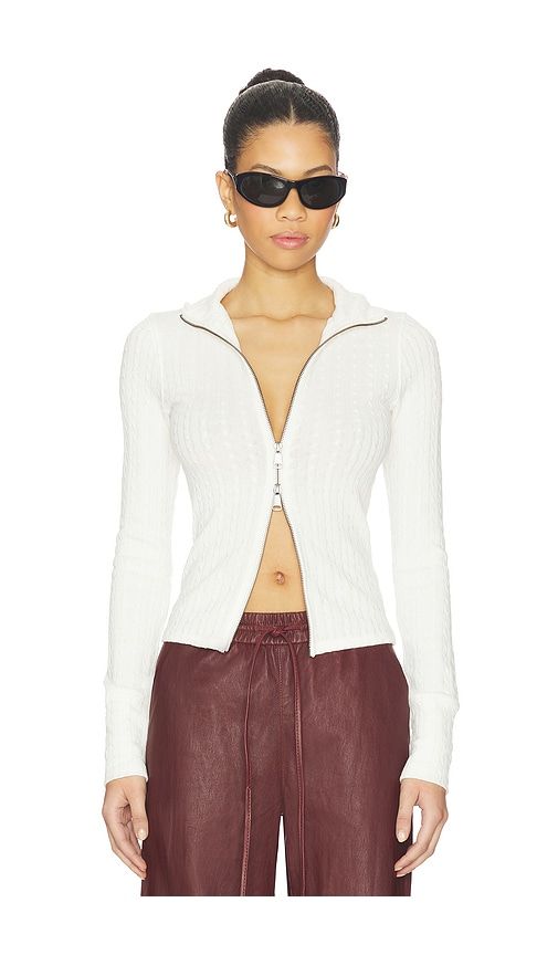 Brunch Girl Zip Up in Ivory. - size M (also in S) - Free People - Modalova