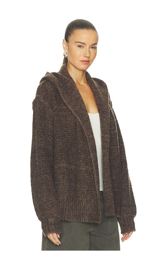 Thistle Hooded Cardi in Chocolate. - size L (also in M) - Free People - Modalova