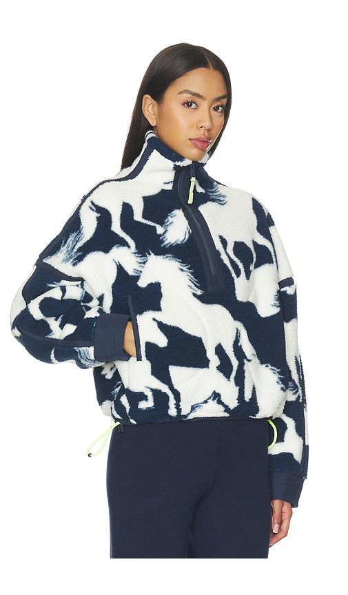 X FP Movement Printed Mountain High 1/2 Pullover in Navy. - size L (also in M, S, XL, XS) - Free People - Modalova
