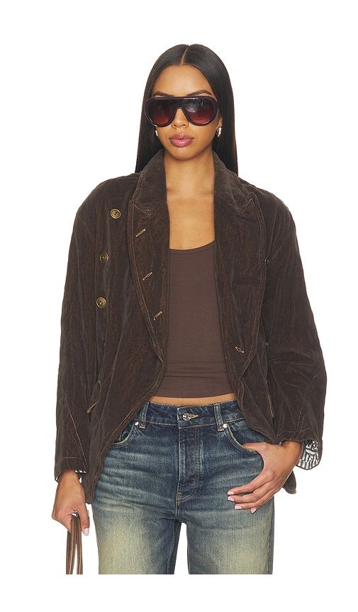 August Velvet Jacket in Brown. - size XS (also in S, M, L, XL) - Free People - Modalova