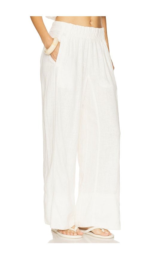 Days End Linen Pull On Pant in Ivory. - size L (also in M, S, XL, XS) - Free People - Modalova