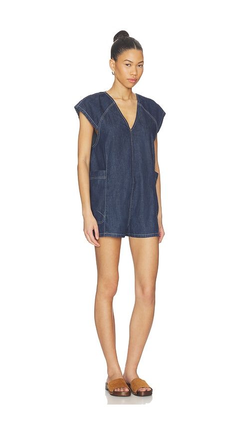 X We The Free Free Fall Denim Romper in Navy. - size M (also in S, XS) - Free People - Modalova