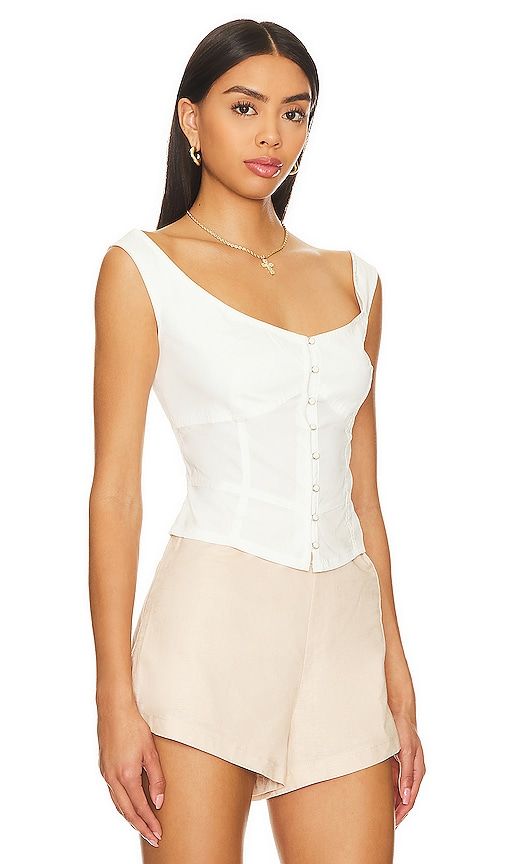 Sally Solid Corset Top In in White. - size L (also in XL) - Free People - Modalova