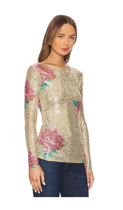 X Intimately FP Printed Gold Rush Long Sleeve in Metallic Gold. - size M (also in S) - Free People - Modalova