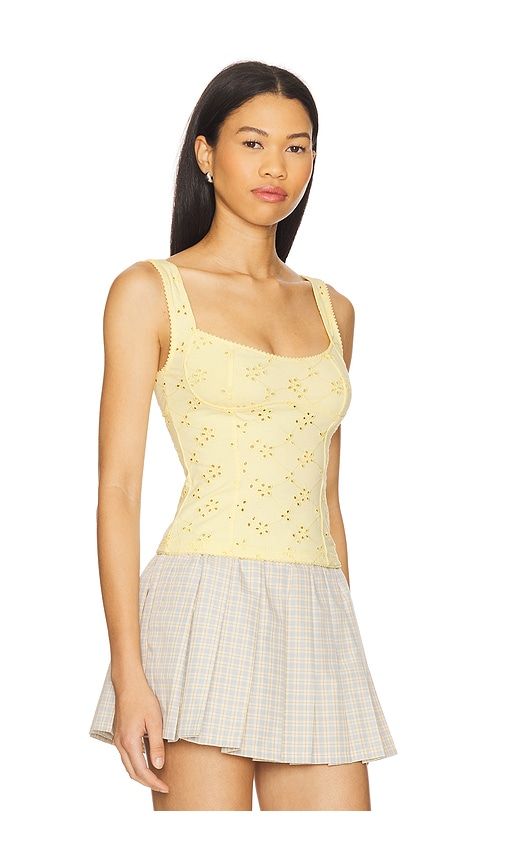 Full Bloom Eyelet Cami in Lemon. - size L (also in M, XL) - Free People - Modalova