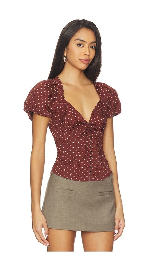 Summer Printed Blouse in Burgundy. - size M (also in S) - Free People - Modalova