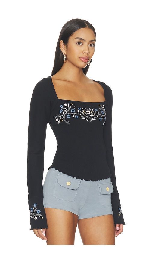 Olivia Long Sleeve Top in Black. - size M (also in S, XS) - Free People - Modalova