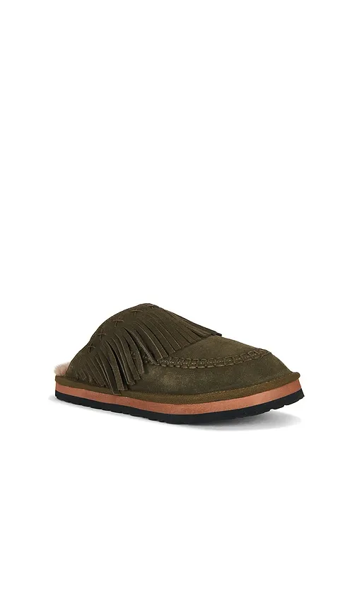 Fallon Fringe Mule in Olive. - size 10 (also in 6, 6.5, 7, 7.5, 8, 8.5, 9, 9.5) - Free People - Modalova