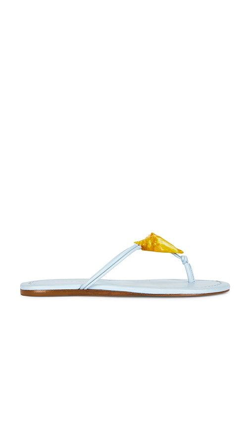 Shell Flat Sandal in Metallic Gold. - size 10 (also in 6, 6.5, 7, 7.5, 8, 8.5, 9) - FARM Rio - Modalova