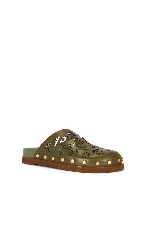 Lace Leather Anatomic Mule in Green. - size 6 (also in 6.5, 7, 7.5, 8, 8.5, 9, 9.5, 10) - FARM Rio - Modalova