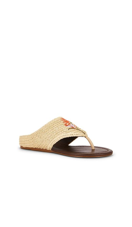 Raffia Icons Flat Sandal in Neutral. - size 10 (also in 6, 7, 7.5, 8, 8.5) - FARM Rio - Modalova