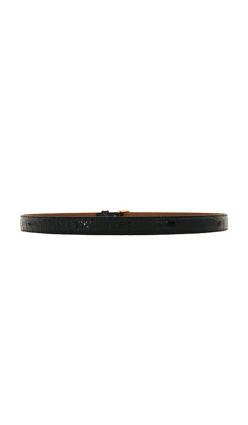 Barbara Belt in Black Croc Leather in Black. - size XS/S (also in M/L) - Flattered - Modalova