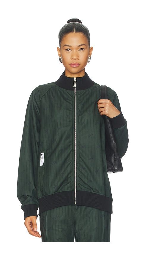 Triacetate Pinstripe Track Jacket in Dark Green. - size M (also in XS) - GCDS - Modalova