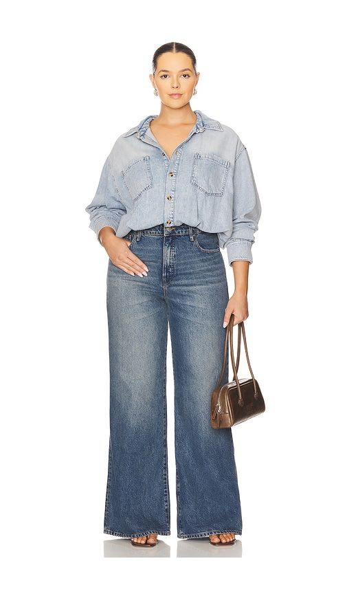 Denim Shirt Jumpsuit in Blue. - size M (also in XXXXL/4X) - Good American - Modalova