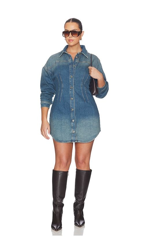 Shaped Denim Dress in Blue. - size S (also in XS) - Good American - Modalova