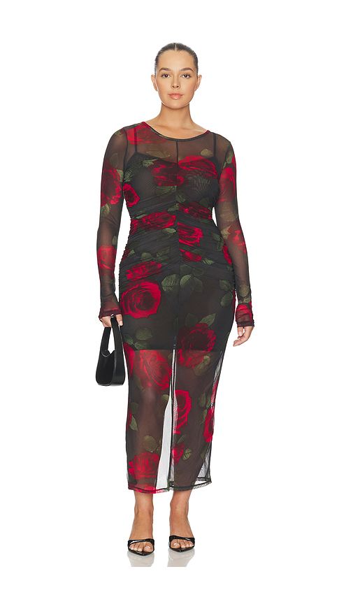 Mesh Ruched Maxi Dress in Black. - size M (also in S) - Good American - Modalova