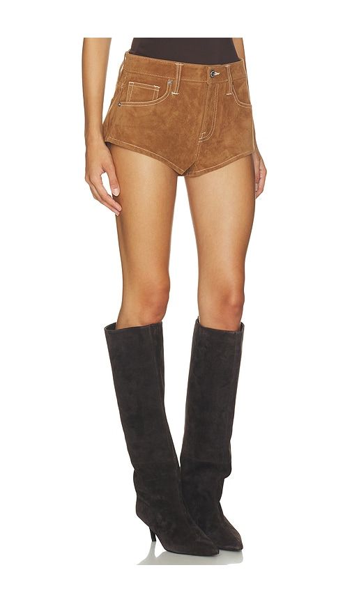 The Better Than Suede Micro Short in Brown. - size 10 (also in 4, 6) - Good American - Modalova