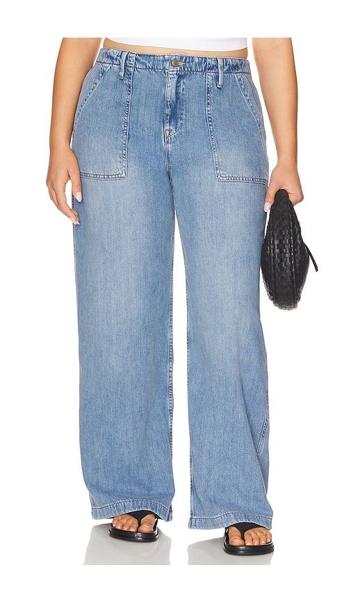 Lite Linen Denim Pants in Blue. - size 2 (also in 24, 4) - Good American - Modalova