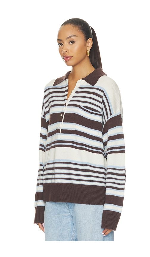 The Oversized Rugby Sweater in Chocolate. - size L (also in M, S, XS) - Good American - Modalova