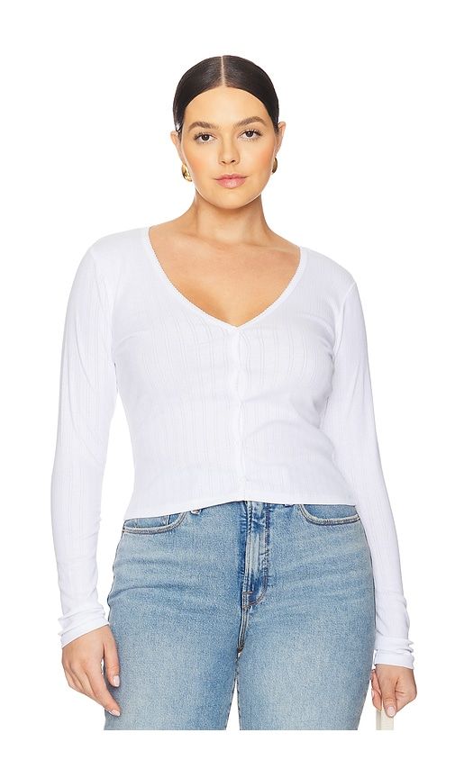 Cotton Pointelle Cardigan in White. - size 4X (also in 5X) - Good American - Modalova