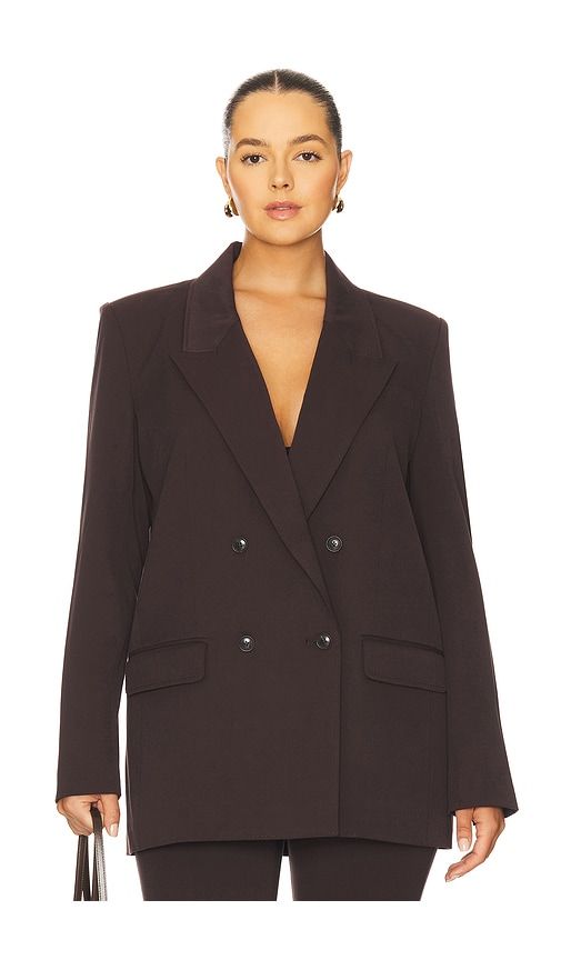 Essential Suiting Oversized Blazer in Chocolate. - size L (also in XXXXL/4X) - Good American - Modalova