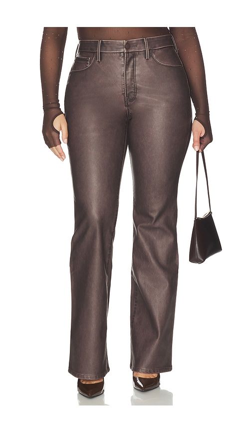 Good Classic Bootcut Faux Leather Pants in Brown. - size 0 (also in 12, 2, 22, 24) - Good American - Modalova