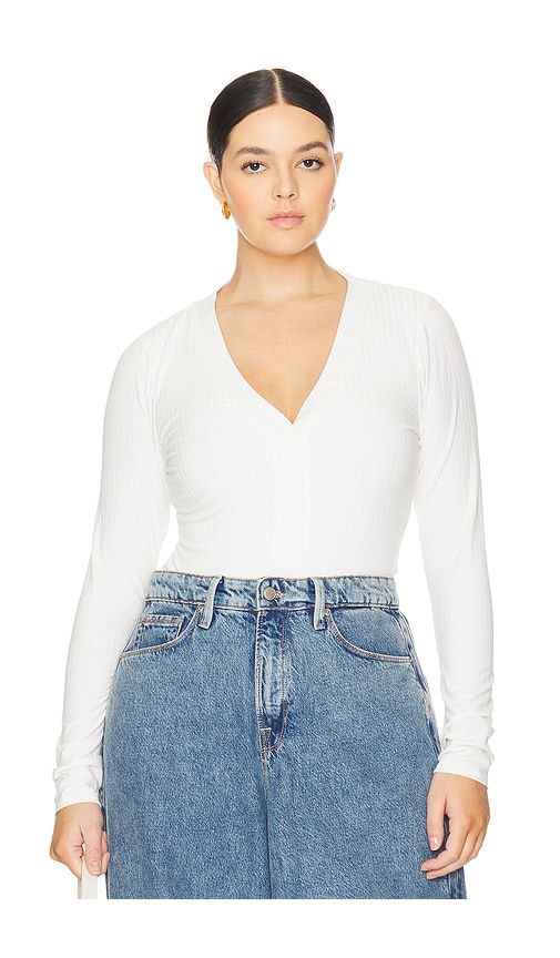 Ribbed Henley in Ivory. - size 2X (also in 3X, 5X) - Good American - Modalova