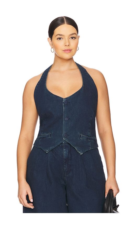 Denim Halter Vest in Denim-Dark. - size 2X (also in 4X, 5X, L) - Good American - Modalova