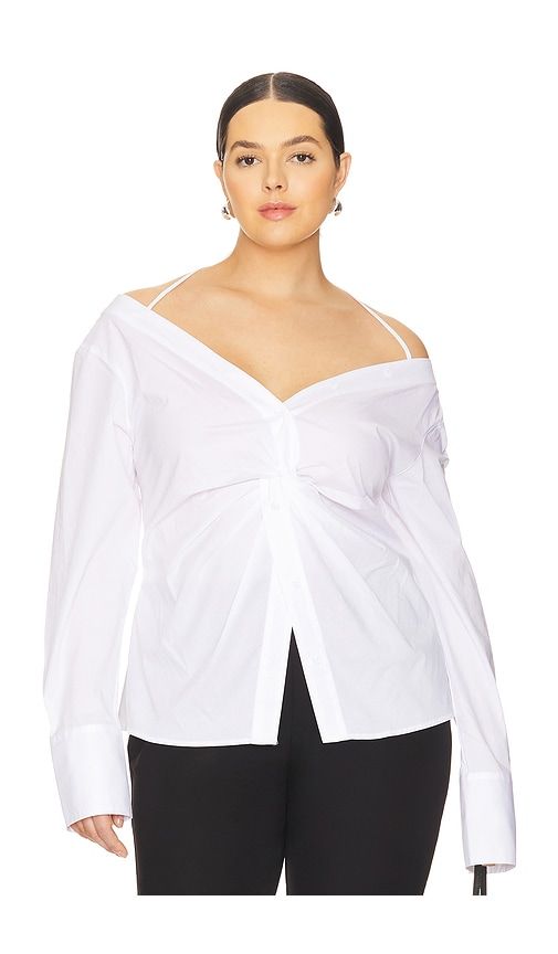 Poplin Off Shoulder Top in White. - size M (also in XXXXL/4X) - Good American - Modalova