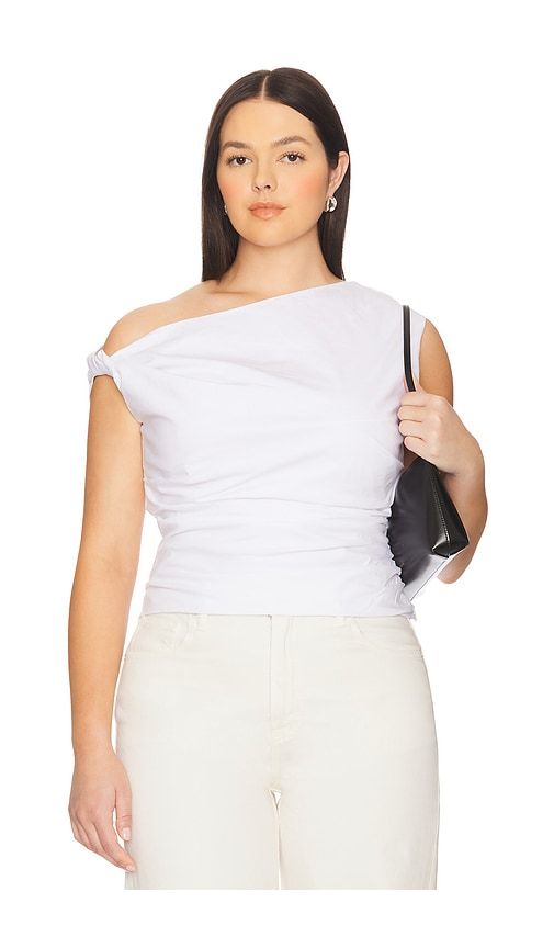 Poplin Off Shoulder Top in White. - size L (also in M, S, XXXXL/4X) - Good American - Modalova