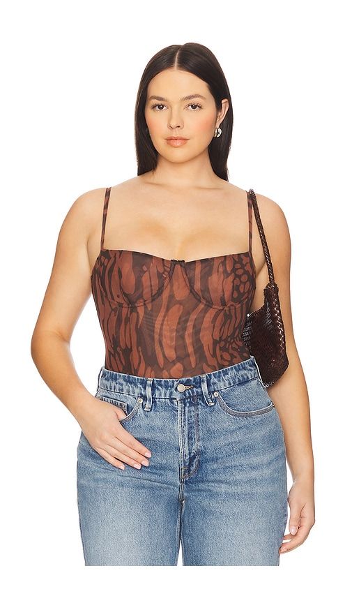 Mesh Bustier Bodysuit in Brown. - size S (also in XS, XXXXL/4X) - Good American - Modalova